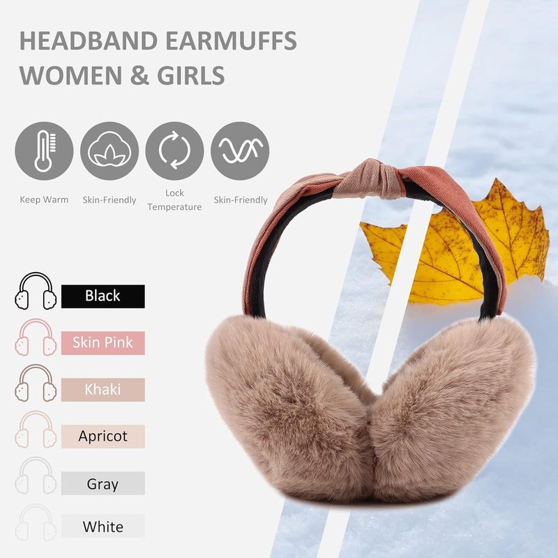 Peecabe Winter Women Earmuffs Faux Fur Girls Ear muffs Warm Unisex Kids Ear Covers Foldable Outdoor Boy Ear Warmers for Women - Image 2